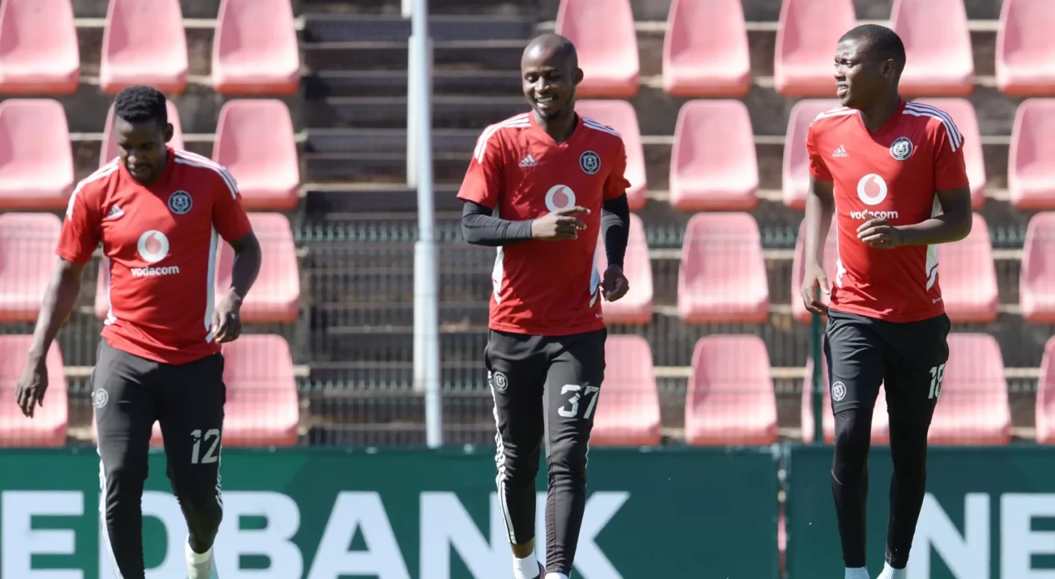 Orlando Pirates players in training at Rand Stadium