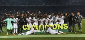 Orlando Pirates celebrating the Nedbank Cup triumph against Sekhukhune United