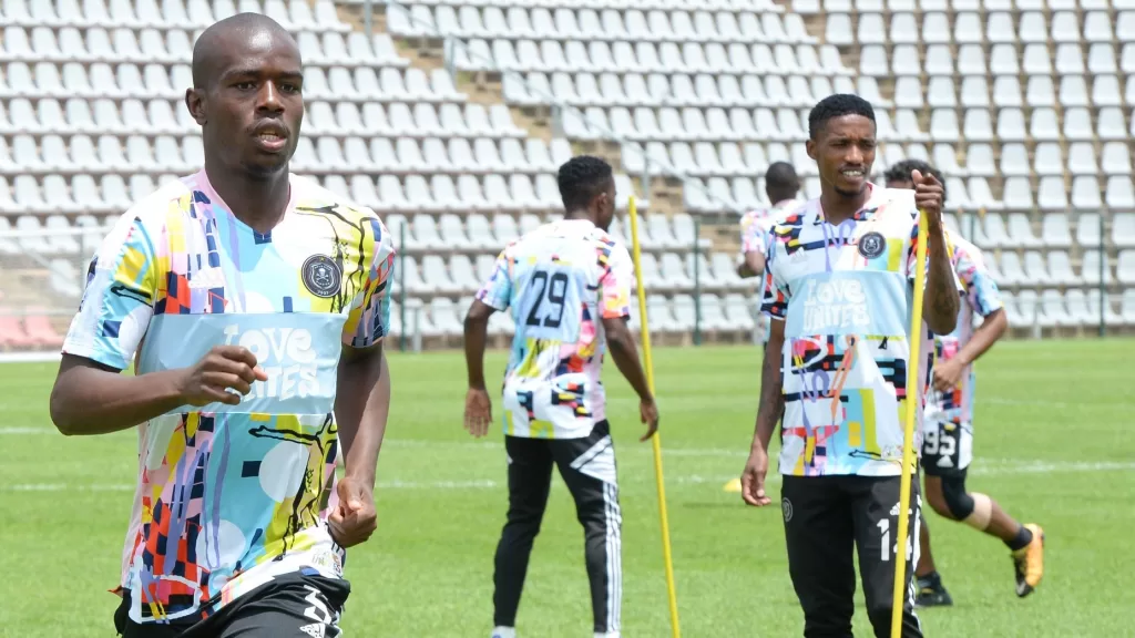 Orlando Pirates players in a training session. 