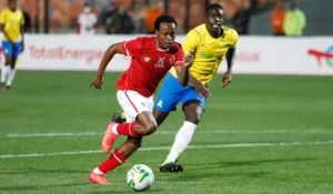 Percy Tau in action against Mamelodi Sundowns