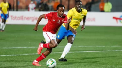 Percy Tau in action against Mamelodi Sundowns