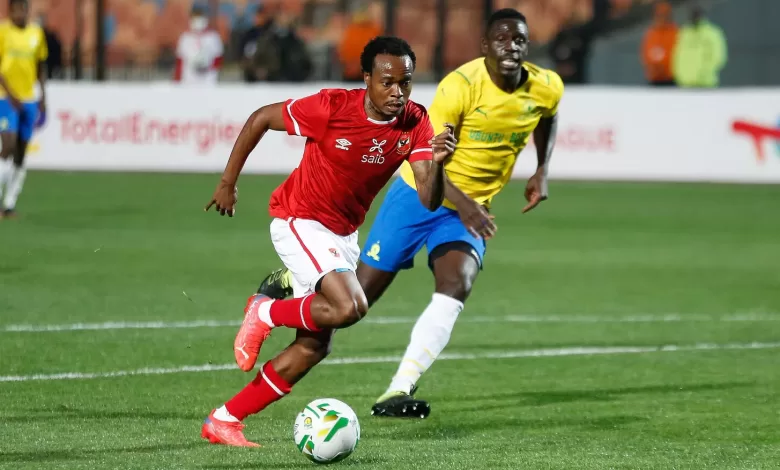 Percy Tau in action against Mamelodi Sundowns