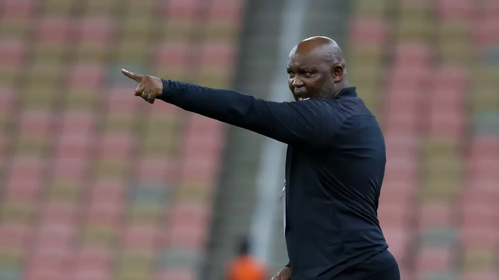 Pitso Mosimane giving out instructions on the touchline