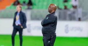 Pitso Mosimane on the touchline during a game