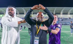 Pitso Mosimane celebrating