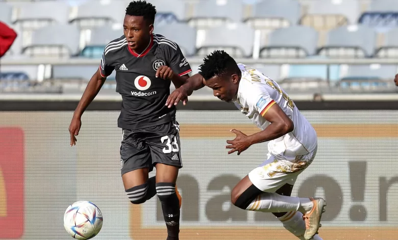 Relebohile Ratomo, coached by Jose Riveiro in action for Orlando Pirates