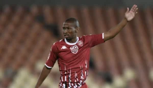 Kamohelo Mokotjo of Sekhukhune United in action in the Nedbank Cup