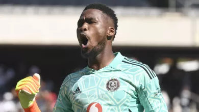 Sipho Chaine in action for Orlando Pirates in the DStv Premiership