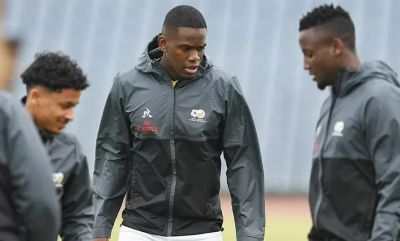 Sphephelo Sithole during Bafana Bafana training session.