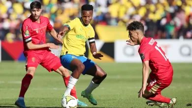 Mamelodi Sundowns' Themba Zwane during a CAF Champions league match against Wydad AC