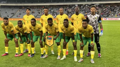 Bafana Bafana players pose for a team photo