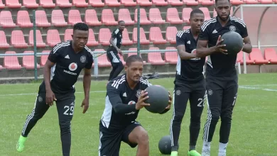 Craig Martin at training with his Orlando Pirates mates