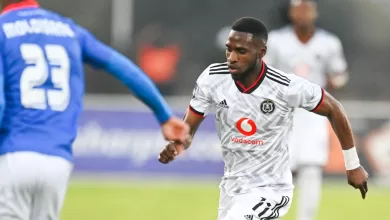 Fortune Makaringe in action for Orlando Pirates