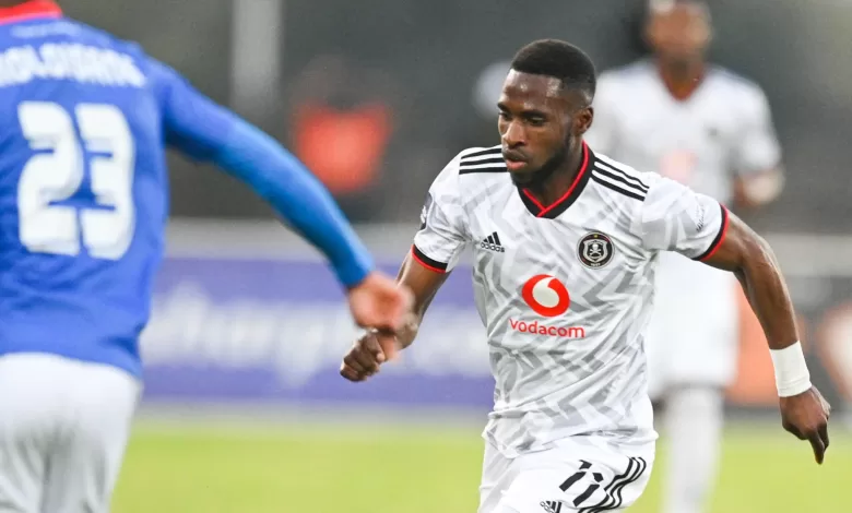 Fortune Makaringe in action for Orlando Pirates