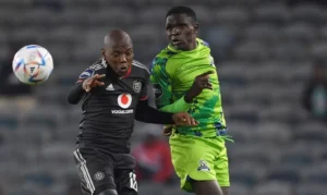 Ismael Olivier Toure of Marumo Gallants in action against Orlando Pirates