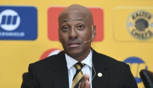 Kaizer Motaung Jnr addressing the media