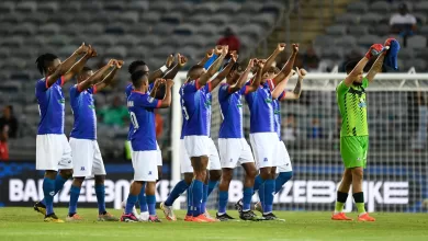 Maritzburg United players ahead of facing Orlando Pirates