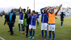 Maritzburg United troops celebrating a victory