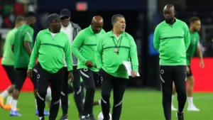 Nigeria coach Jose Peseiro with his technical team