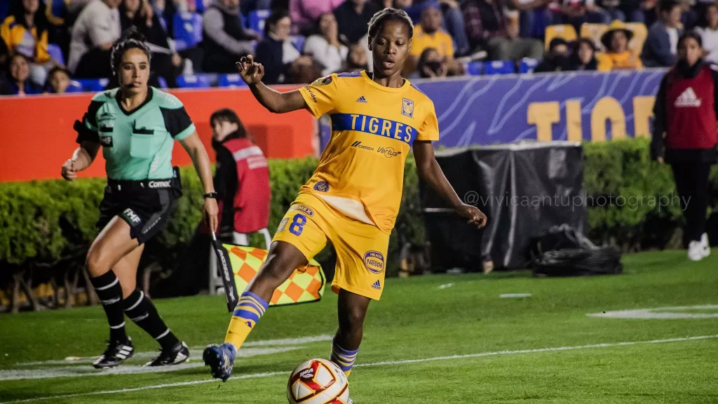 Noxolo Cesane in action for Mexican side Tigres.