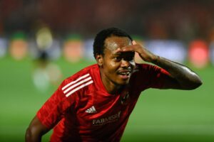 Percy Tau of Al Ahly celebrating a goal