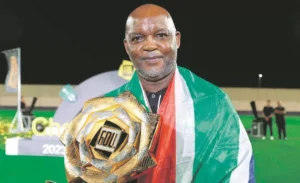 Pitso Mosimane with a trophy