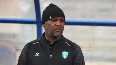 Pitso Mosimane on the touchline with Al-Ahli Saudi as they gained promotion to the Saudi Pro League