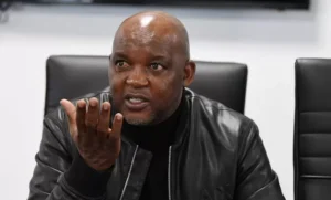 Pitso Mosimane addressing the media