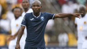 Sanele Barns in action for Richards Bay in the DStv Premiership.