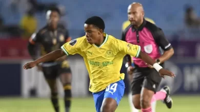 Mamelodi Sundowns' Siyabonga Mabena in a match against Royal AM