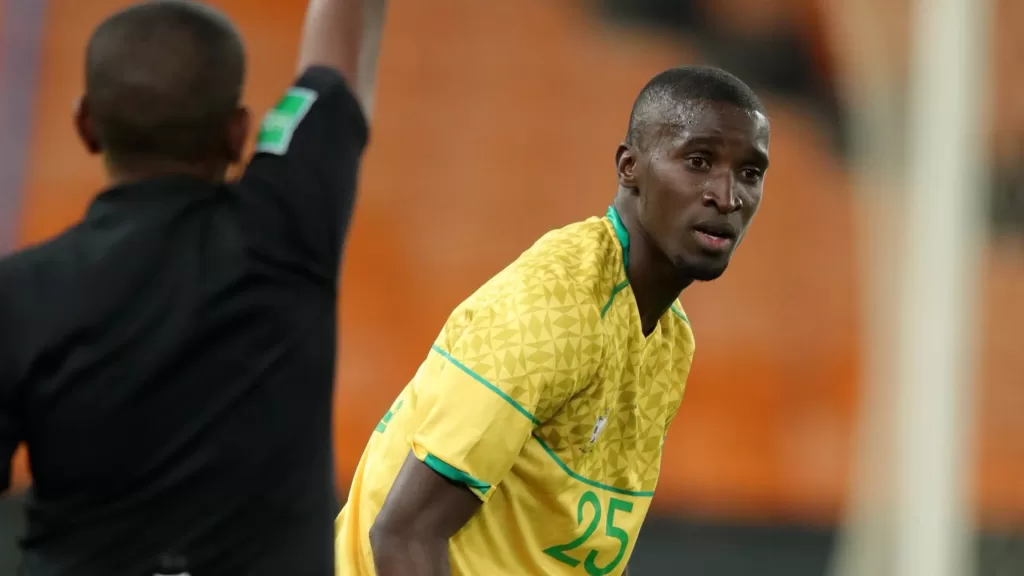 Siyanda Xulu of Bafana Bafana in action