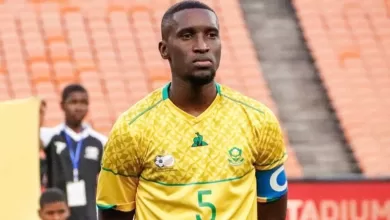 Bafana Bafana defender Siyanda Xulu before a game