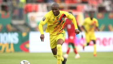 Ishmael Wadi during an Africa Cup of Nations match for Zimbabwe.