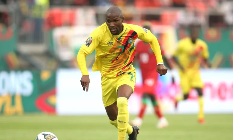 Ishmael Wadi during an Africa Cup of Nations match for Zimbabwe.