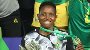 Andile Dlamini in Banyana Banyana colours.