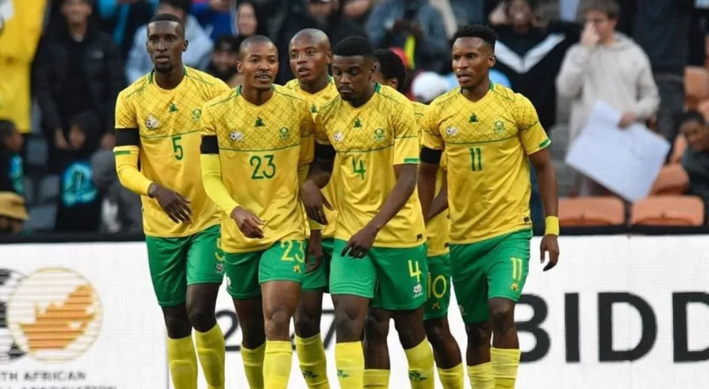 Bafana Bafana in action against Morroco in the AFCON Qualifiers