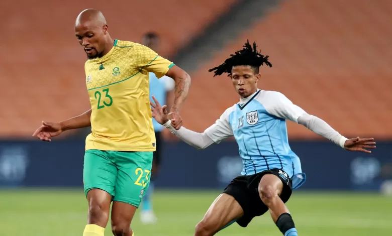 Botswana international Mothusi Cooper in action against Bafana Bafana