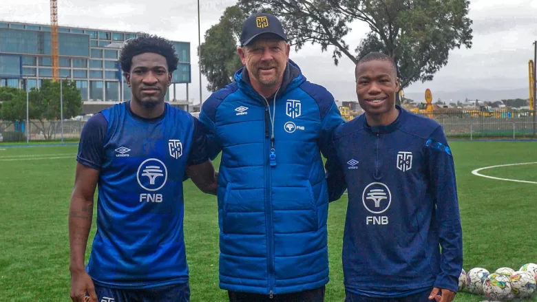 Eric Tinkler with Cape Town City's new signings