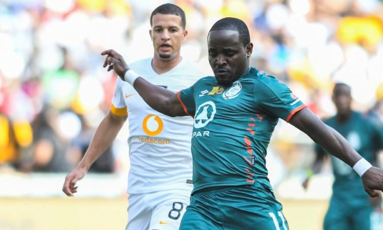 Gabadinho Mhango and Yusuf Maart battling over the ball