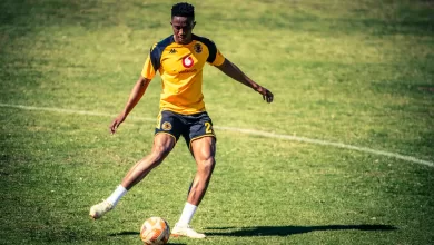 Given Msimango in training at Kaizer Chiefs
