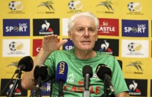 Bafana Bafana coach Hugo Broos reacts to the 2026 FIFA World Cup African preliminary qualifiers draw.