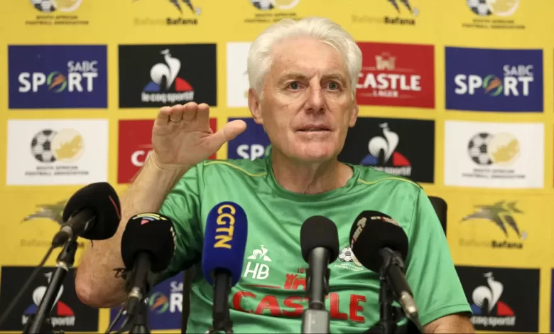 Bafana Bafana coach Hugo Broos reacts to the 2026 FIFA World Cup African preliminary qualifiers draw.