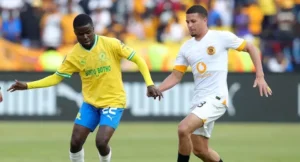 Lesedi Kapinga in action against Kaizer Chiefs for Mamelodi Sundowns