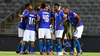 Maritzburg United players before the match