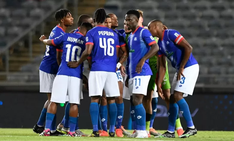 Maritzburg United players before the match