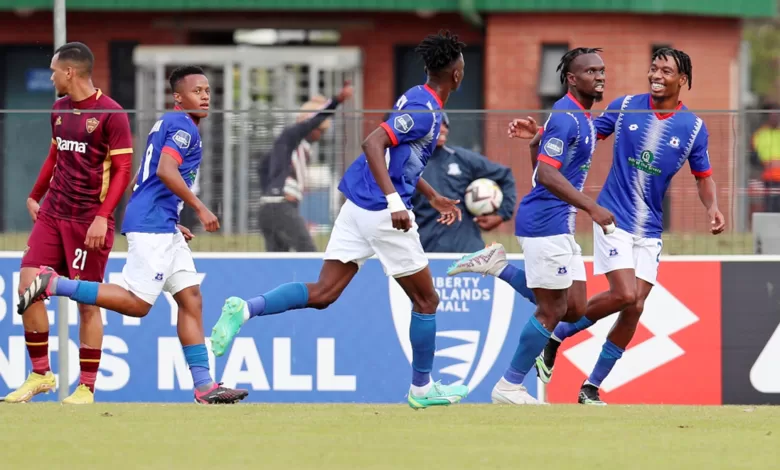 Maritzburg United players celebrating a goal