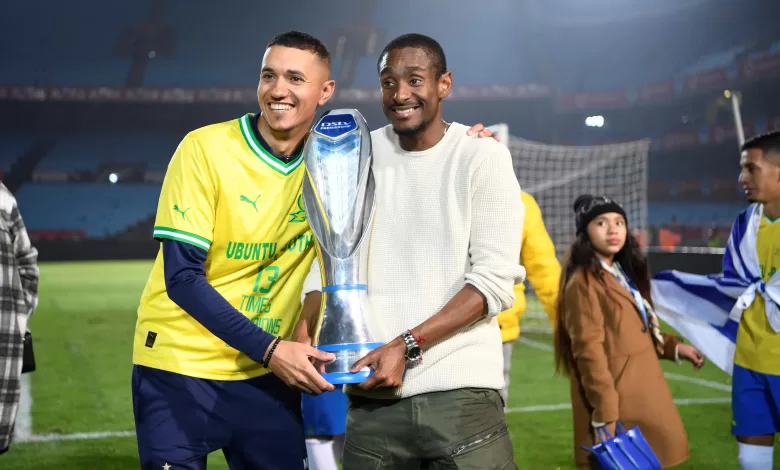 Mamelodi Sundowns coaches Michael Loftman with Rulani Mokwena