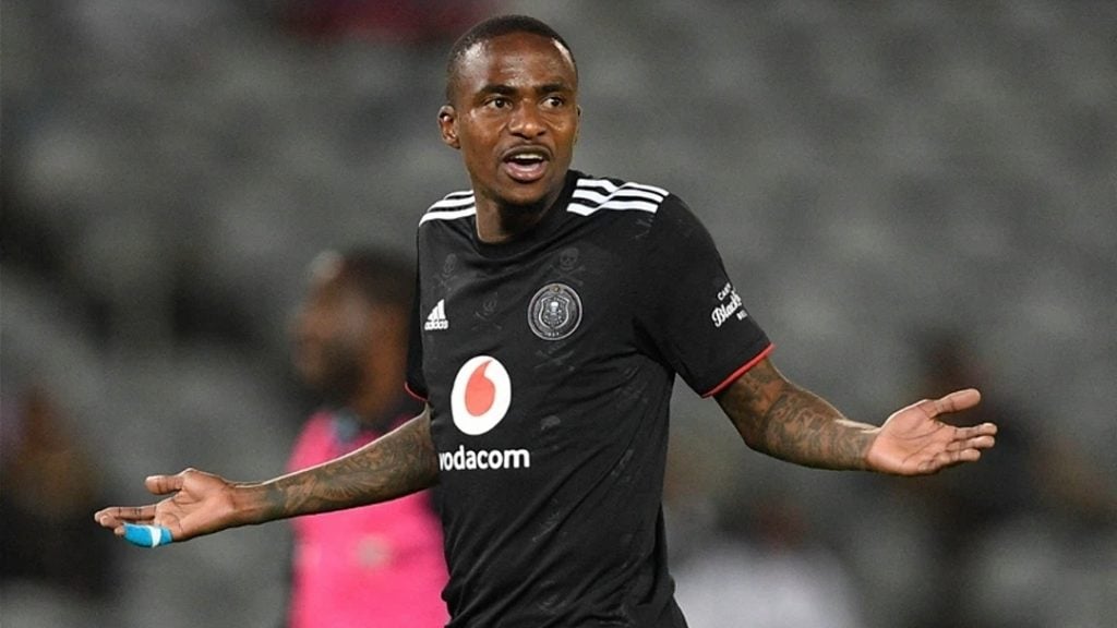 Thembinkosi Lorch in Orlando Pirates colours.