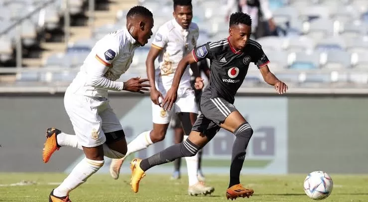 Relebohile Ratomo in action for Orlando Pirates in the DStv Premiership