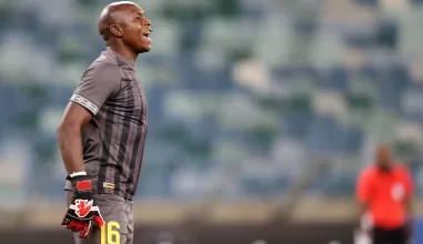 Zimbabwe national team goalkeeper Talbert Shumba during a match